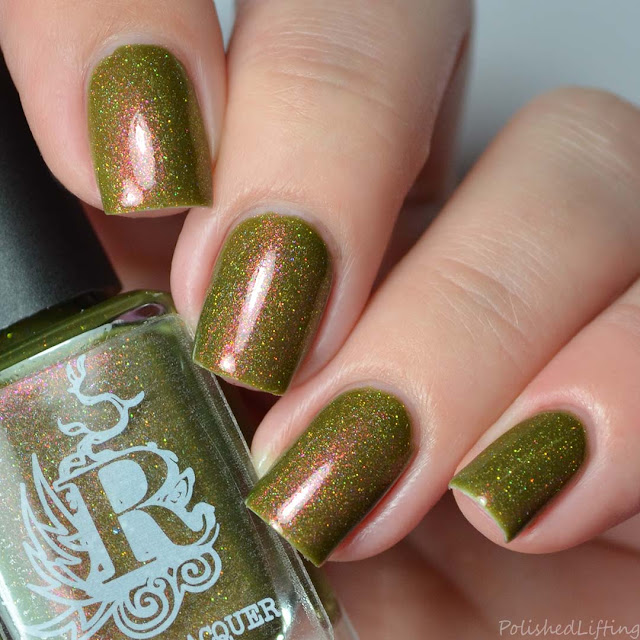 olive green holographic nail polish