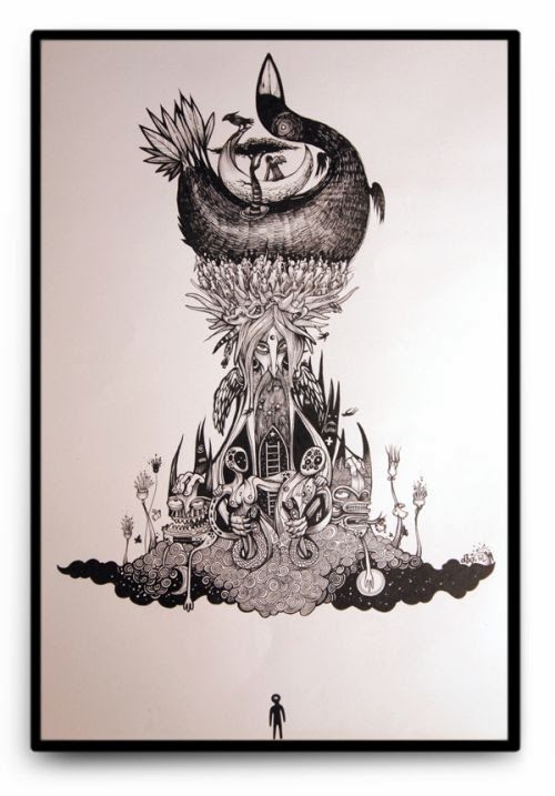 DZO Olivier art illustrations dark gothic pen black white amazing