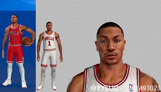 NBA 2K22 Derrick Rose Cyberface Bulls