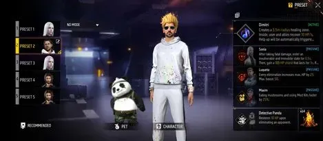 Free Fire BR Rank Best Character Combination.