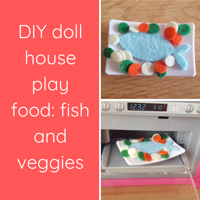 DIY doll house play food: fish and veggies