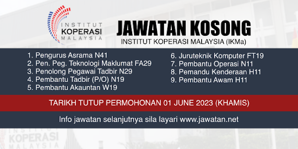 Jawatan Kosong Institut Koperasi Malaysia (IKMa) 2023