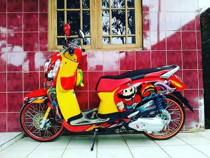 65 Foto Modifikasi Scoopy Cutting Stiker Simple Terbaru