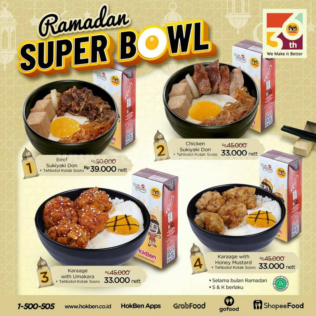 HOKBEN Promo Super Bowl Ramadan harga mulai Rp 33 Ribu