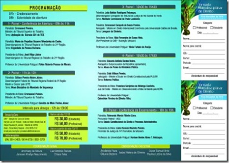 programação da jornada