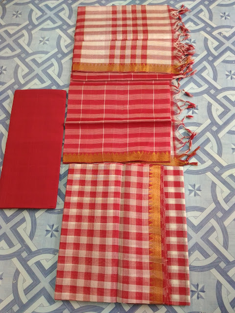 Mangalagiri semi silk dress materials