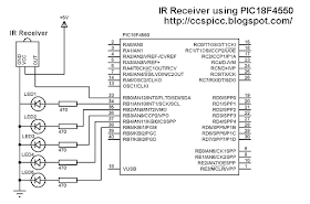 RC5 IR remote control receiver decoder circuit using PIC18F4550 and CCS PIC C