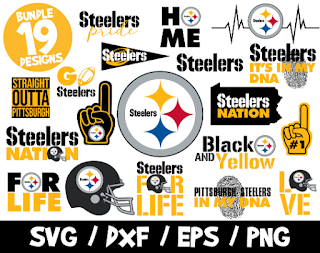 Steelers SVG Bundle, Pittsburgh Steelers, NFL Team SVG, Steelers Nation Shirt, Steelers Cricut, Black and Yellow Svg, Steelers Dna, Football
