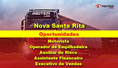 Reiterlog abre vagas para Motorista, Auxiliar de Risco e outros em Nova Santa Rita
