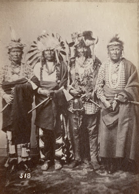 Ponca chiefs Ash-nom-e-kah-ga-he (Lone Chief), Ta-tonka-nuzhe (Standing Buffalo), Wa-ga-sa-pi (Iron Whip), Waste-co-mani (Fast Walker)