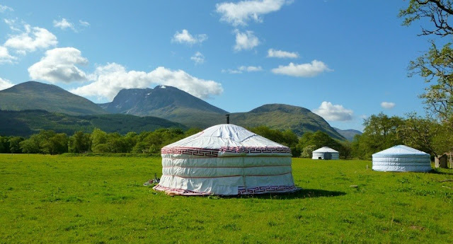 British campsites Great Glen Yurts, Fort William, Scottish Highlands