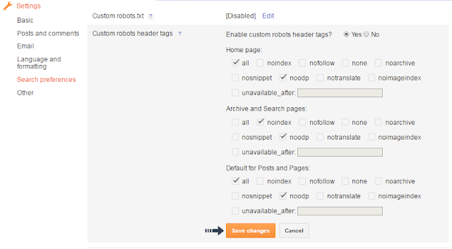 custom robots header tags
