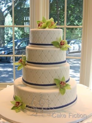 Green Cymbidium Orchids Wedding Cake to show how we go about the design