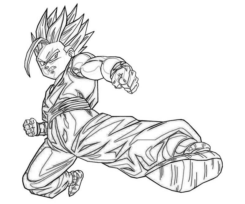 gohan-gohan-kick-coloring-pages