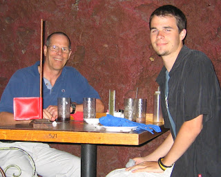 Terry and Tanner after eating some GREAT Mexican food.