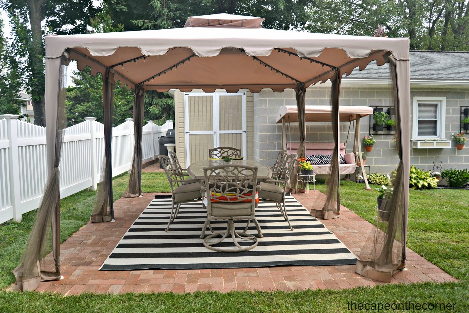 The Cape On The Corner Black And White Backyard Makeover
