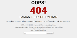 Cara Membuat Halaman Error 404 Redirect ke Homepage
