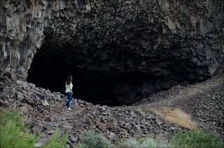 Teresa Foster at Lake Lenore Caves cut by the Ice Age Floods