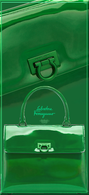 ♦Salvatore Ferragamo green Trifolio calf leather top handle bag #salvatoreferragamo #bags #green #brilliantluxury