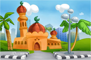Gambar Kartun Masjid Cantik dan Lucu 201704