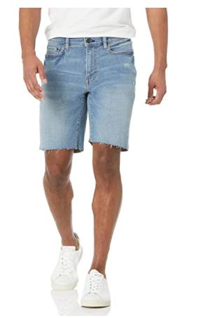 Men's Straight-fit 9" Inseam Cut-Off Denim Short  - Womendressessatoz