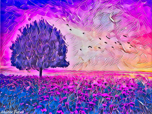 Beautiful purple nature painting