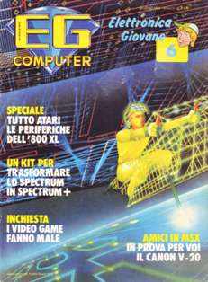 EG Computer. Elettronica giovane 18 - Giugno 1985 | CBR 215 dpi | Mensile | Videogiochi
Numero volumi : 34
Nota di cronaca per ricordare la primissima rivista di settore del mondo, edita negli Stati Uniti a partire dal 1981. In Italia il primo numero venne pubblicato nel Gennaio del 1984.
Electronic Games, edita in Italia dalla JCE (la rivista originale, ricordiamo, era americana), è stata una meteora nel panorama editoriale degli anni '80. Lo scarso successo nostrano ne ha decretato la prematura morte.
Oggi è una rivista poco conosciuta, di difficile reperibilità.