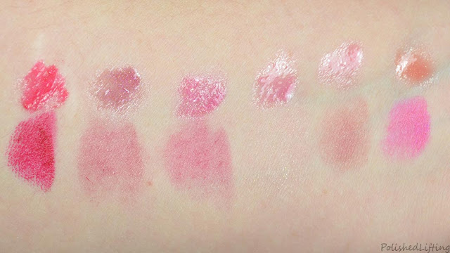 lip gloss lipstick swatches