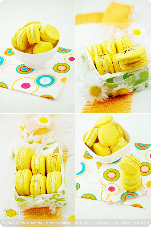 Saffron Cardamom Macarons Collage by MeetaK