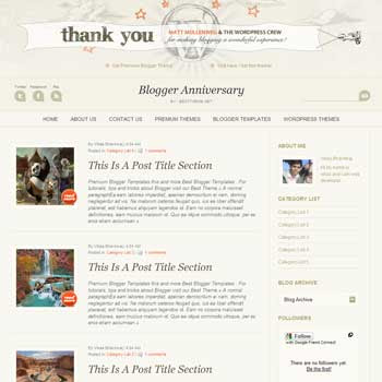 Blogger Anniversary template blogger. convert wordpress theme to blogger template.wordpress to blogspot template.