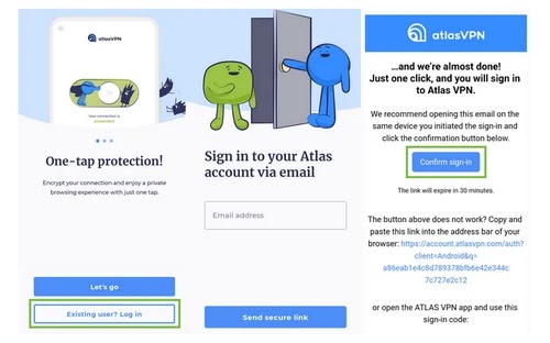 Atlas VPN Log in