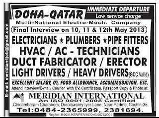 Urgently Required For Doha - Qatar