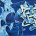 Blue Graffiti Mural Aerosol Art Style Mestre