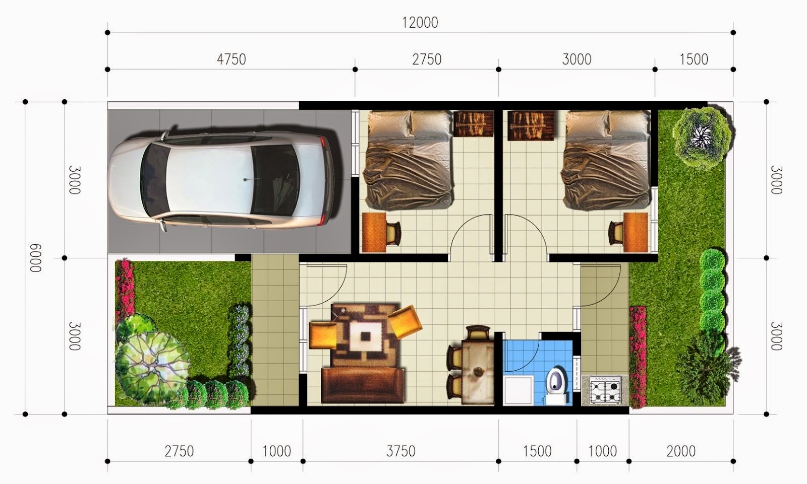100 Gambar Rumah Minimalis 2 Lantai Ukuran 6x12 Gambar Desain