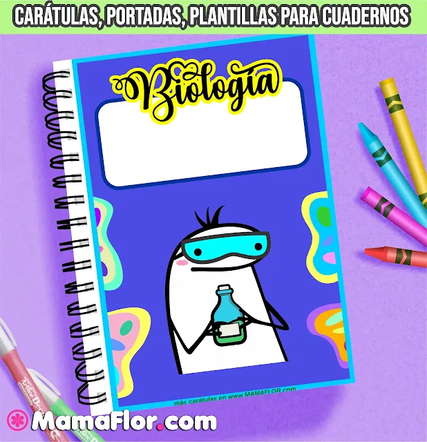 Biología: carátulas y plantillas de cuadernos