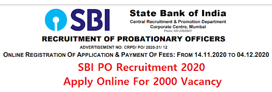 SBI PO Recruitment 2020