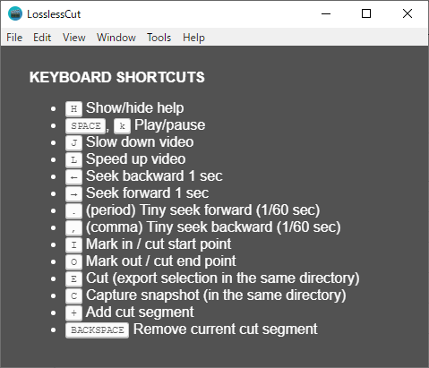 Keyboard Shortcuts