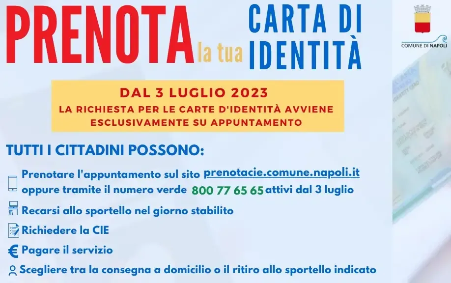 Prenota la tua Carta di Identità Elettronica a Napoli