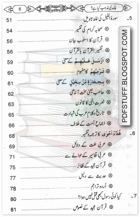 contents of Urdu book Ghamdi Mazhab Kia Hai