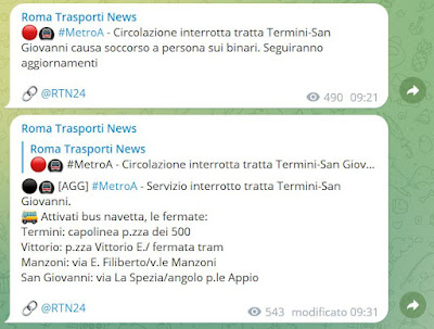 Metro A interrotta