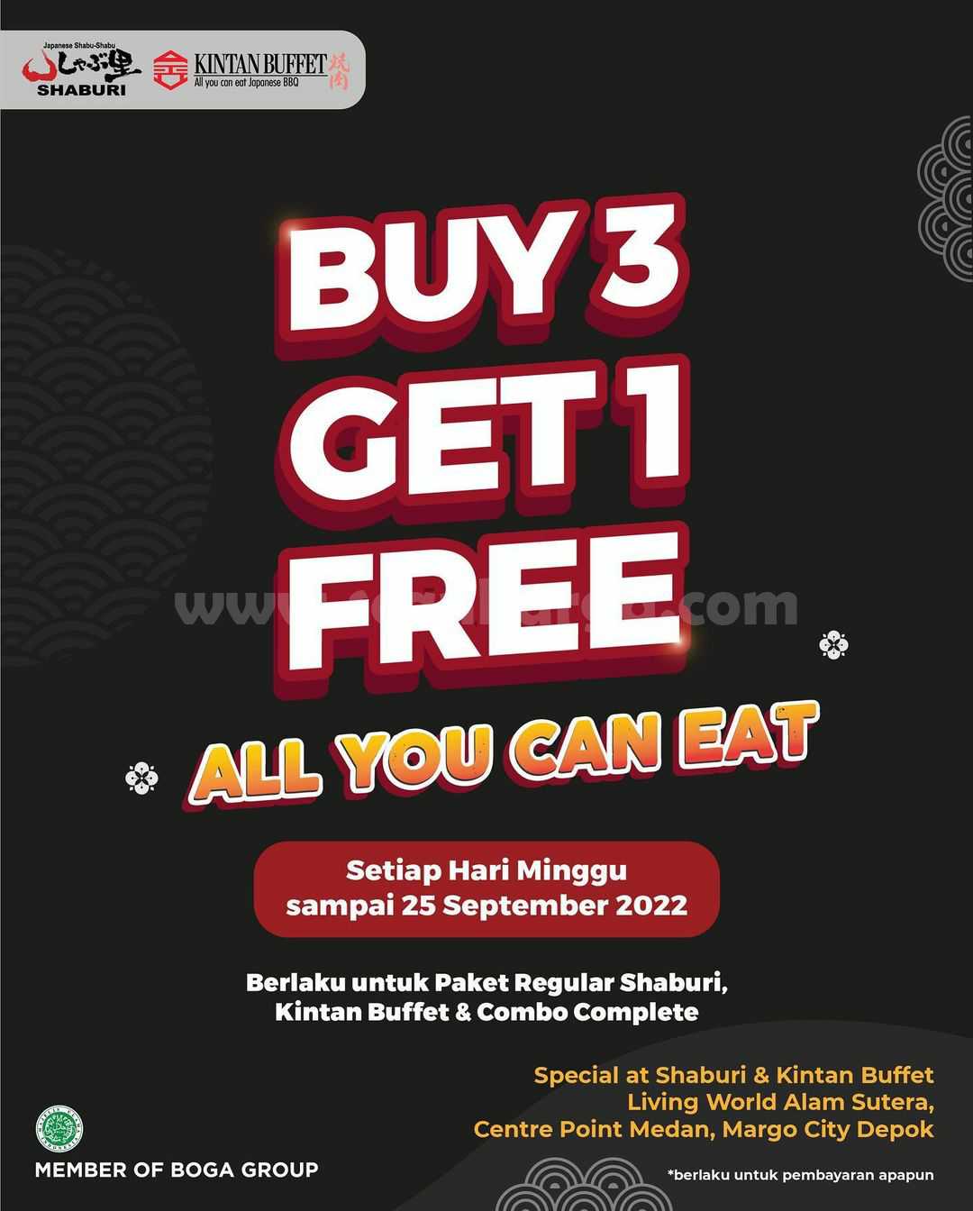 Promo SHABURI & KINTAN BUFFET BUY 3 GET 1 FREE ALL YOU CAN EAT