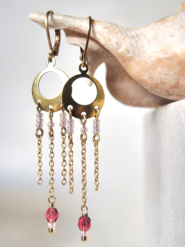 DIY -  gouden bellen met ketting/golden earrings with chain