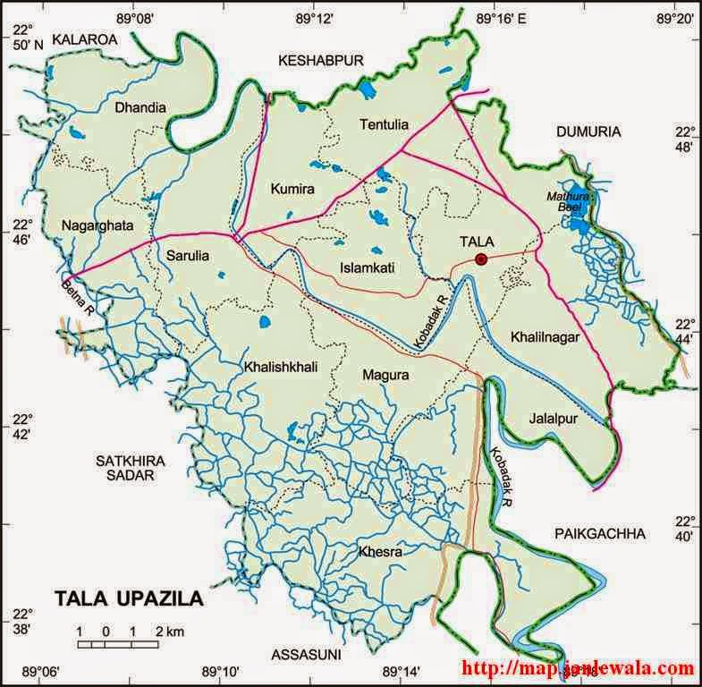 tala upazila map of bangladesh