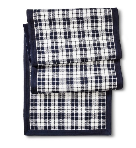 plaid table runner