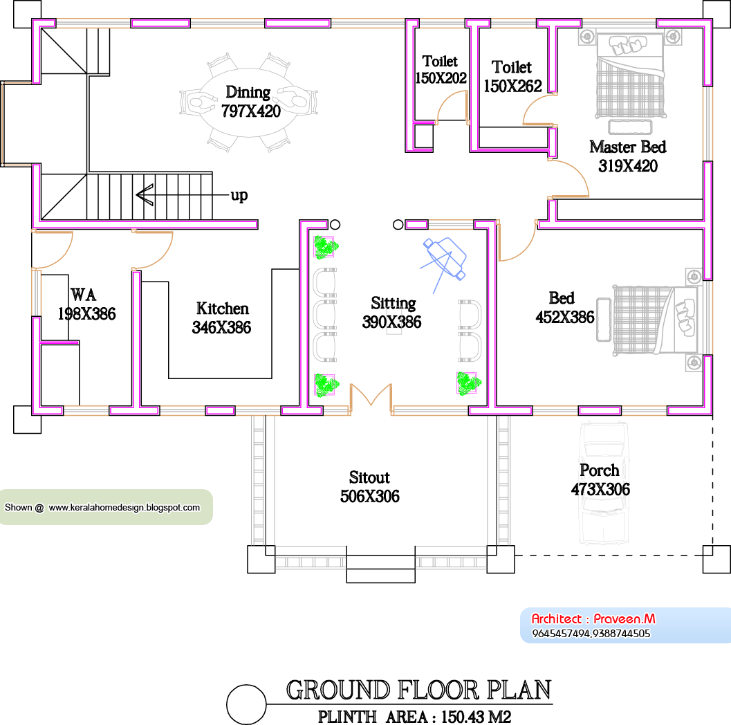 Kerala Home plan and elevation 2800 Sq Ft Kerala 