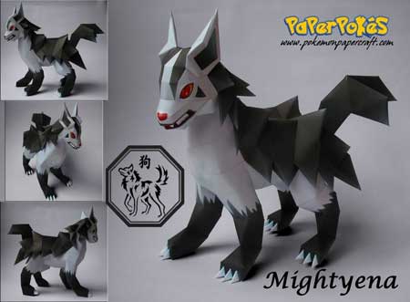 Pokemon Mightyena Papercraft