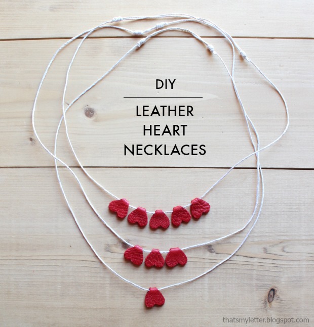 diy leather heart necklace kids craft