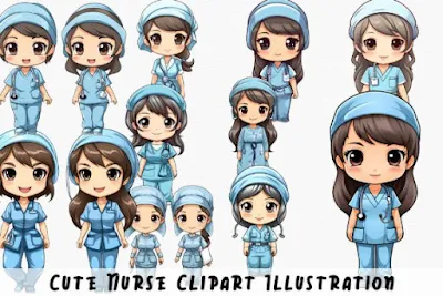 Cute Nurse Clipart Illustration
