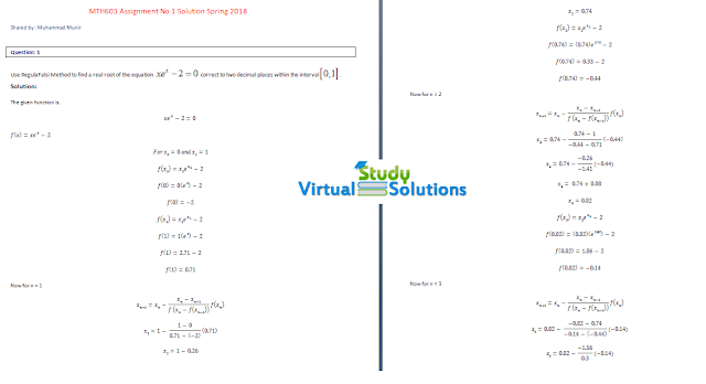 MTH603 Assignment Solution Sample Preview