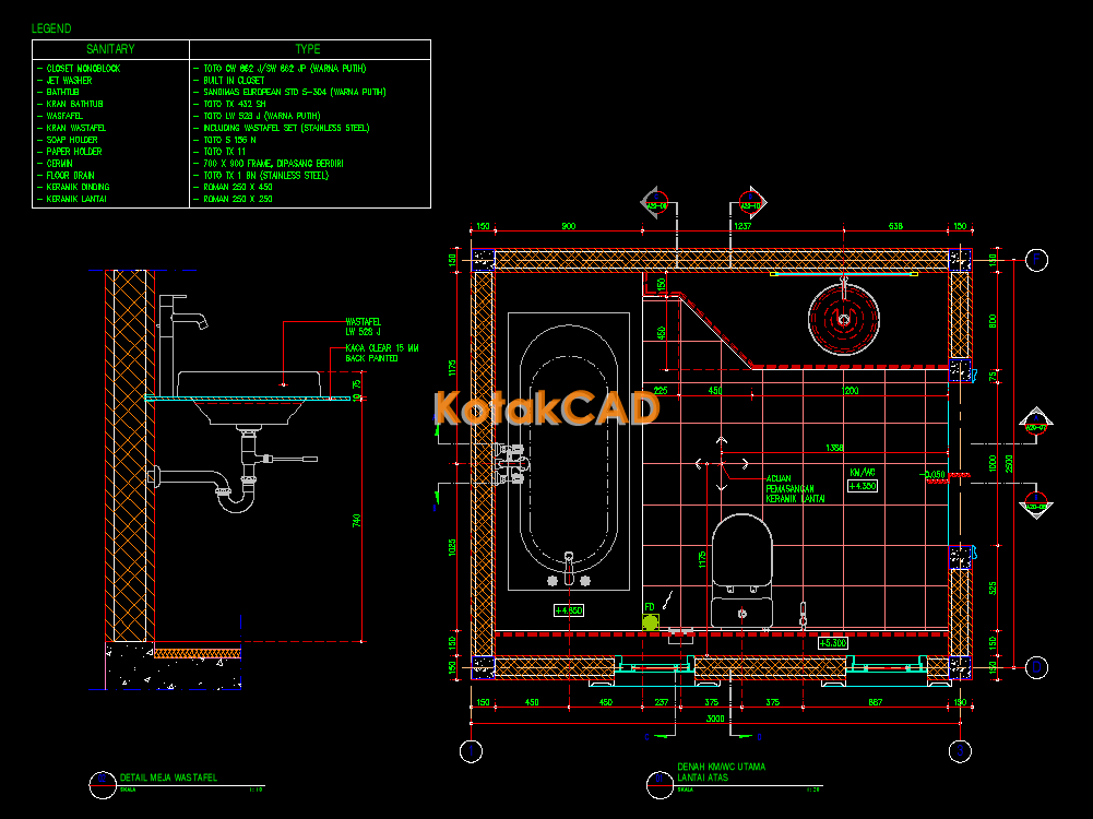 Bengkel AutoCAD  Detail Kamar  Mandi  WC dwg Bengkel AutoCAD 